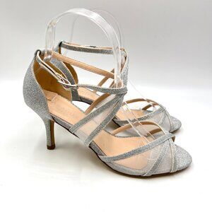 Paradox London Womens Size 6.5 Helka Silver Dress Sandals Heels Shoes